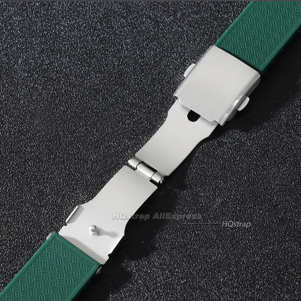 Deluxe Silicone Quick Release Waterproof Watch Strap with Universal Folding Buckle