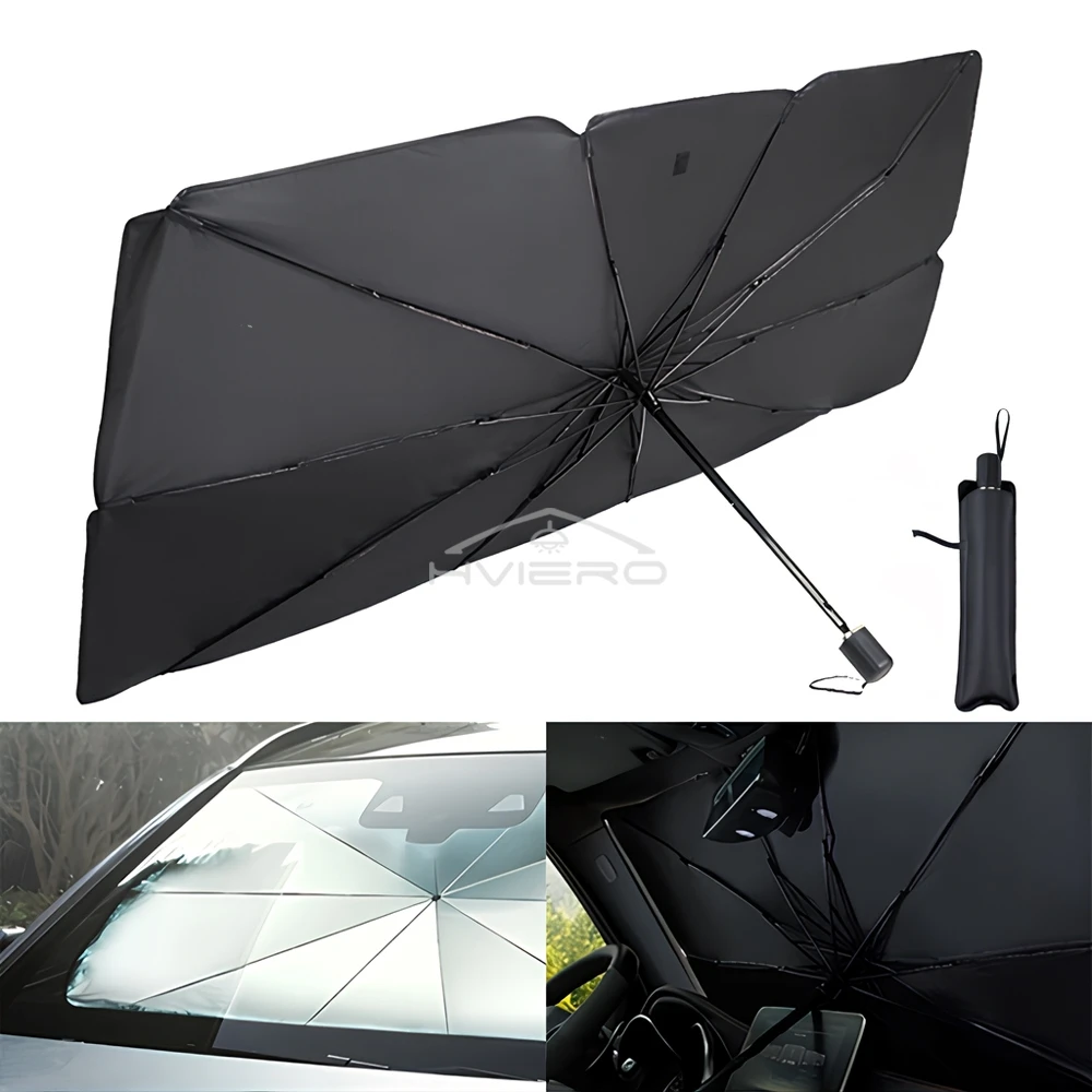 Protege Tu Coche Del Sol Con Este Parasol Universal Plegable – Cubre Todo El Parabrisas, Tamaño 31"x57"