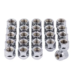 Enhanced Silver Open End Wheel Lug Nuts - 19mm Key, 21mm Height, Set of 16 - M12x1.5 (16pcs)