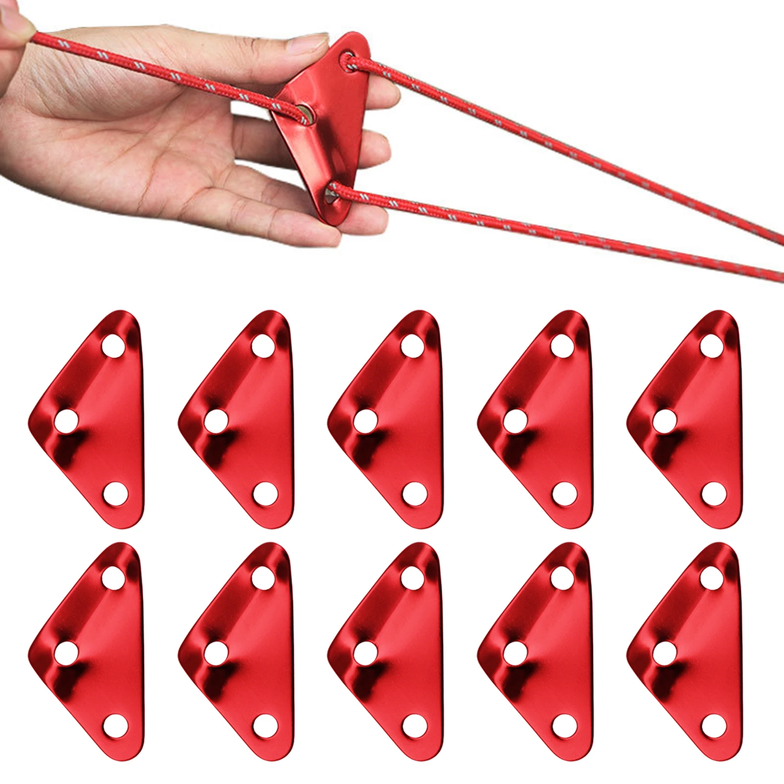 

10pcs/lot Outdoor Camping Tent Wind Rope Buckle 3 Hole Aluminium Alloy Rope Tensioner Tent Cord Rope Fastener Tightening Hook