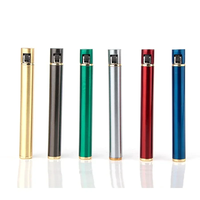 Metal Lighter Classic Cigarette Shape Mini Portable Butane Torch Electronic Open Flame Lighter Smoking Essential Gifts for Men