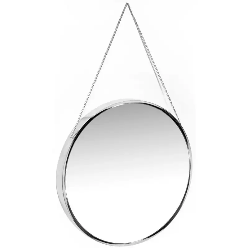 

Chrome Silver Round Transitional 17.5-inch Wall Mirror