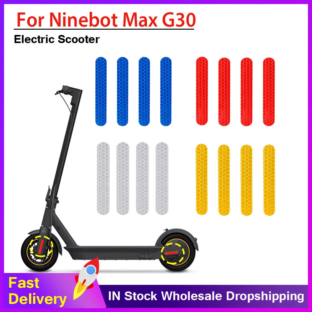 Front Rear Wheel Cover Eflective Sticker for Ninebot Max G30 Electric Scooter Warning Dustproof Safety Reflective Sticker Parts