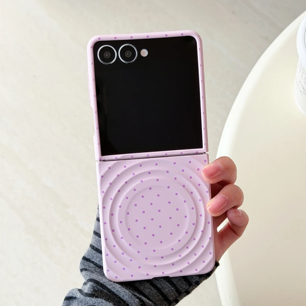 Korean Polka Dot Water Waves Magnetic Matte Silicone Phone Case