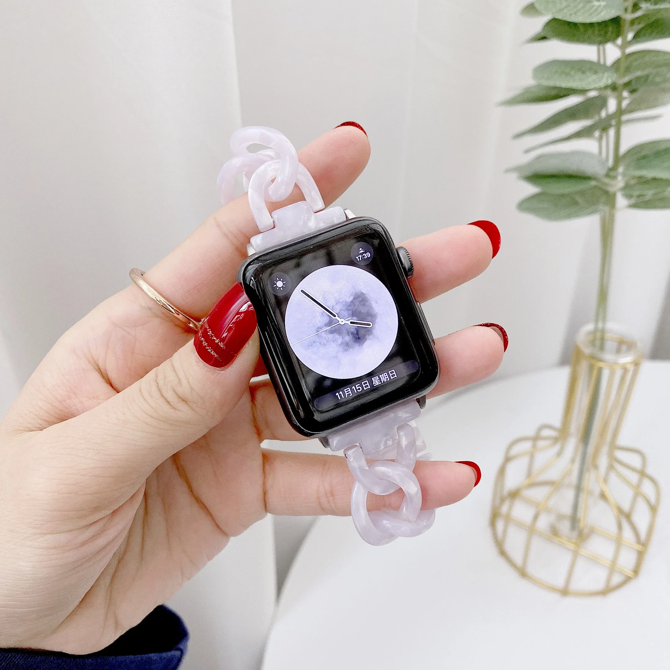 Resin strap For Apple watch Band 49mm 9 8 7 6 5 4 SE 45mm 44mm 40mm Woman Replacement Bracelet iWatch 38mm 42mm Belt Compatible