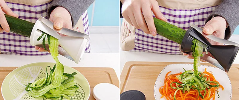 Description Picture 6 of itemZucchini Spaghetti Maker Best Spiraler Spiralizer Noodle Zoodler Fettuccine  Pasta Hand Slicer kitchen gadgets Vegetable Cutter