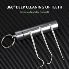

3Pcs Toothpicks Pocket Set Stainless Steel Tooth Pick Sticks Fruit Fork Reusable Toothpick With Holder For Outdoor Camping