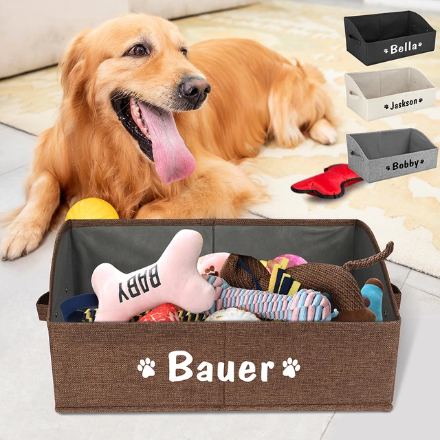 Personalized Foldable Pet Toy Storage Baskets