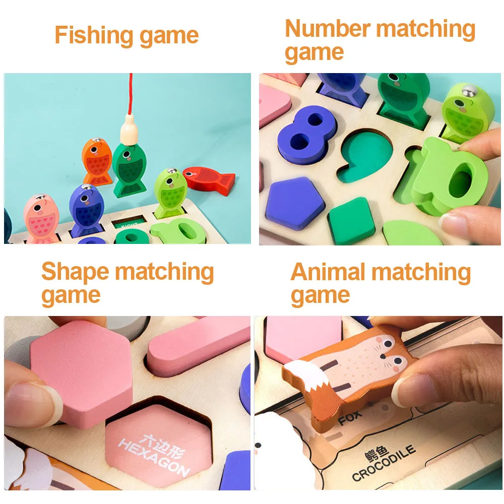Montessori Wooden Toys Kids Busy Board Shape & Number Matching Digital Shape Educational Toys For Children Gifts 3
