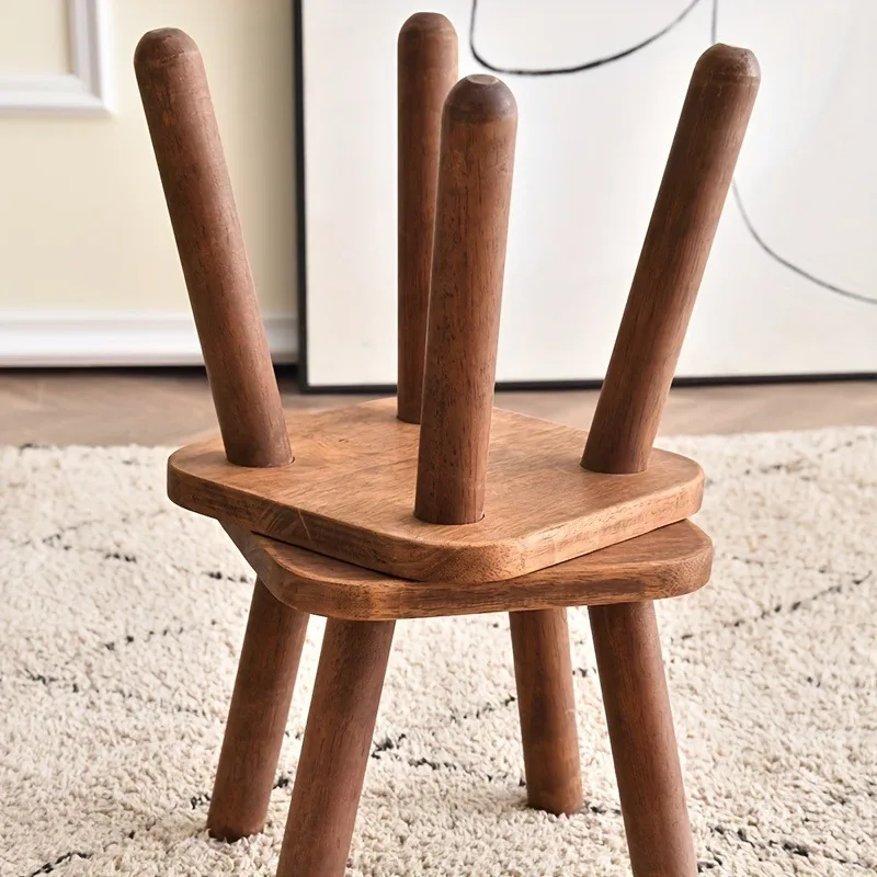 Solid Wood Shoe Changing Stool 1pc Small for Living Room Entrance Bathroom Bedroom Kitchen