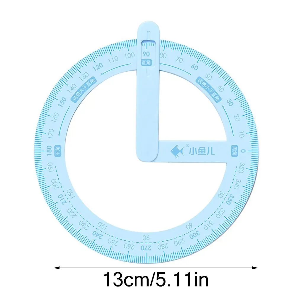 Plastic Ruler Rotatable Ruler for Creative 360 Degree Rotation Angle Draw Pointer Protractor Students