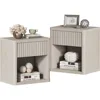 NightStand Set of 2 with Drawer Storage Bedside Table End Table Large Modern Wood Wide Bedside Stand Mid Century Night Stands 1