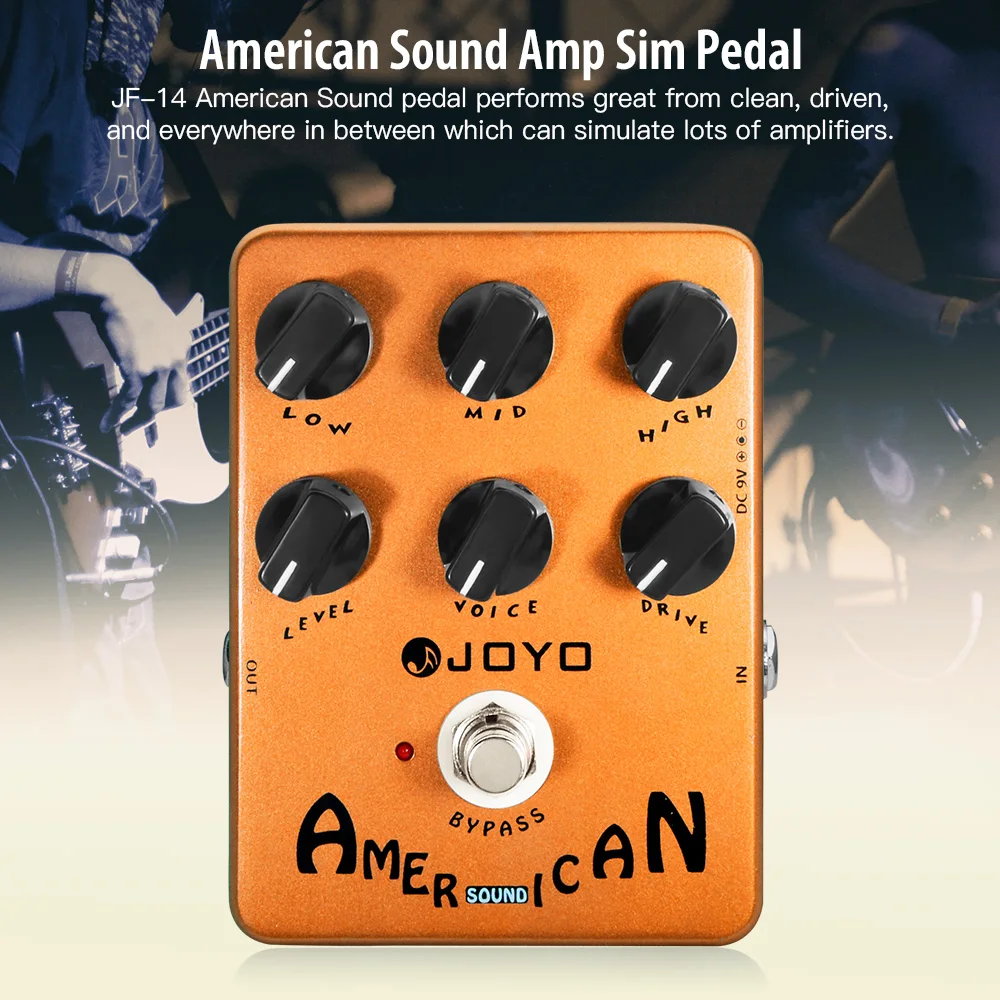 JF-14 AMERICAN SOUND Overdrive Guitar Pedal Features 3 Band EQ Simulation the Cl