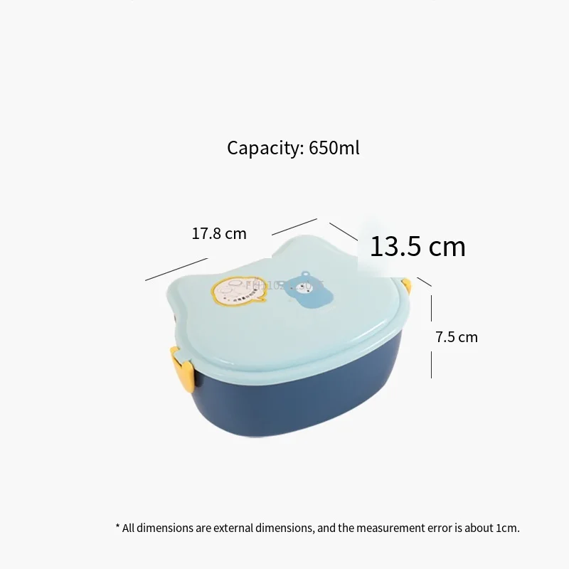 Cartoon Double-layer Lunch Box for Kids Microwaved To Heat Student Portable Fruit Box Office Worker Light Lunch Box