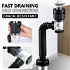 Flip Top Anti-Odor Drain Pipe Set Kitchen Sink Drain Retractable Deodorizing Filter Flexible Downspout Bathroom Anti Clogging 4