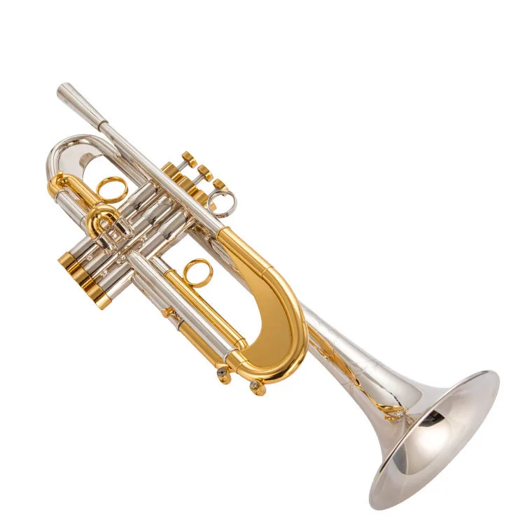 The Silver Plated Gold Key In The Lower B Key Accentuates Professional Grade Examination Of Trumpet Instruments For Beginner