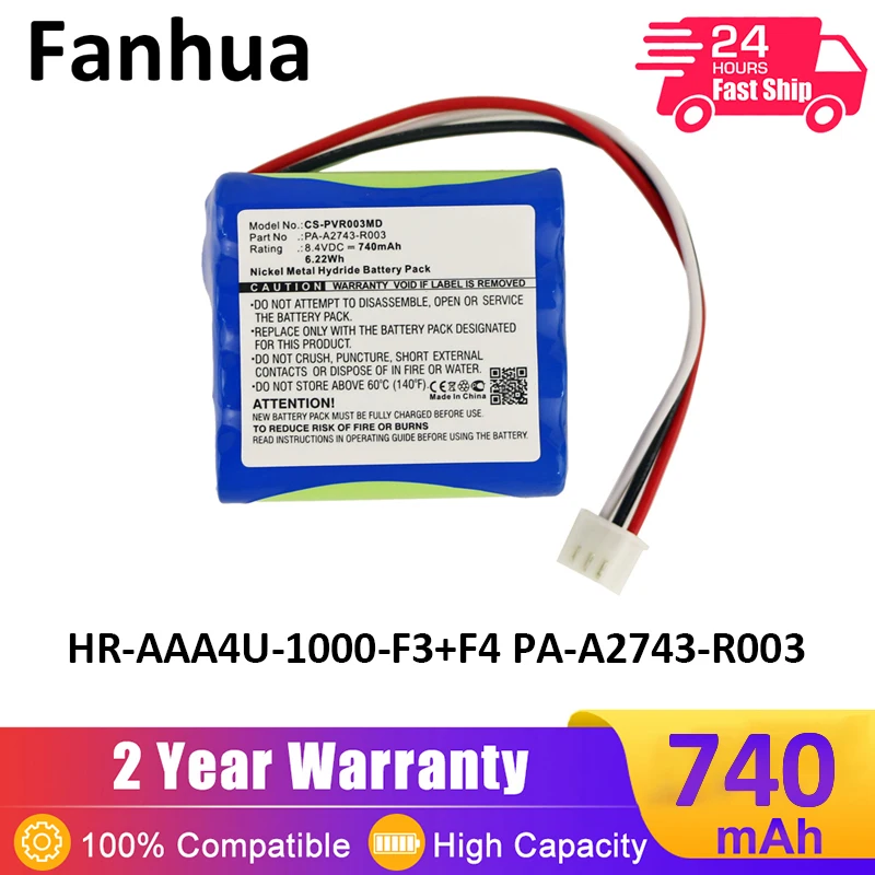 

Fanhua Battery for Physiomed VocaSTIM Vocastim Trainer 8.4V 740mAh / 6.22Wh HR-AAA4U-1000-F3+F4 PA-A2743-R003