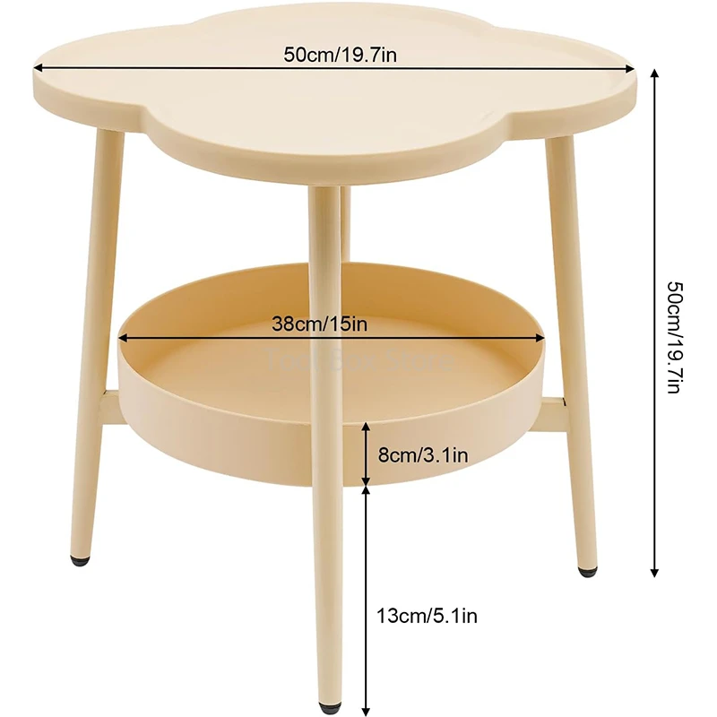 Description Picture 3 of itemBedside Table Cream Style Small Coffee Tables Modern and Simple Sofa Side Cabinet Table Living Room Corner Table Storage Rack