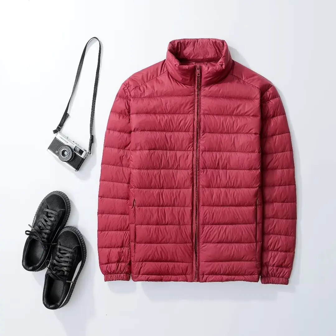Men's All-Season Ultra Lightweight Packable Down Jacket - Water & Wind-Resistant, Breathable Coat with Hood