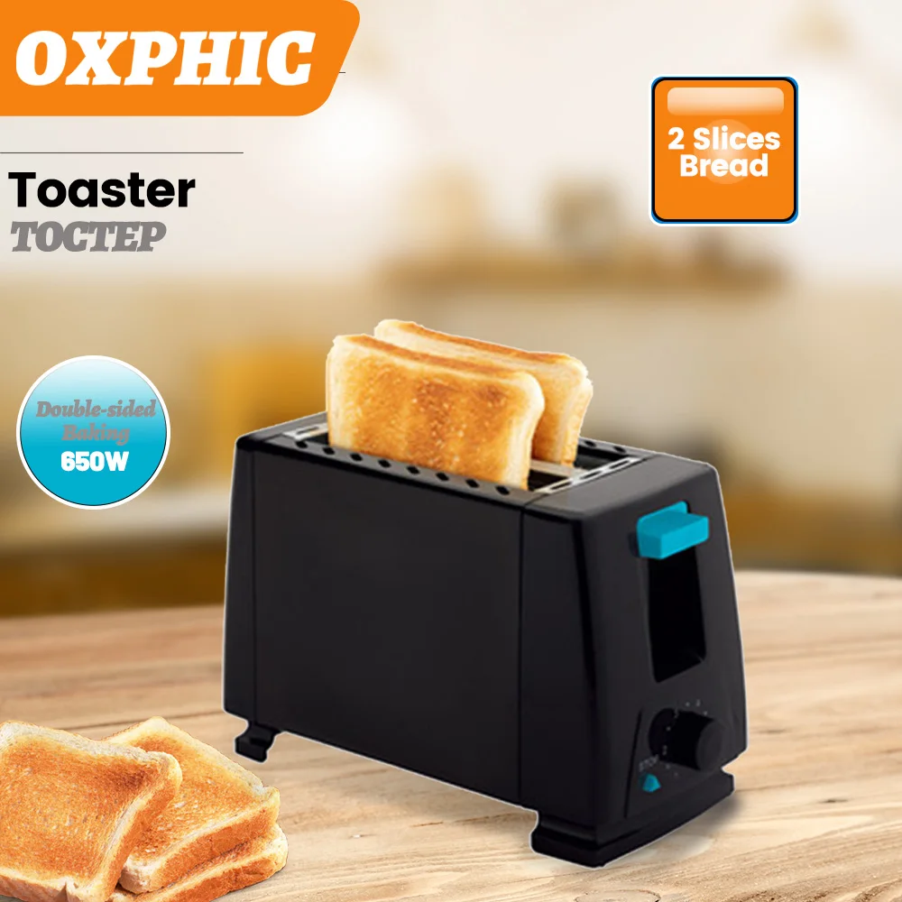 

OXPHIC 650W Electric Toaster Breakfast Machine Mini Toaster 2 Silces Toaster Oven 2 Stalls with Timer Sandwich Maker