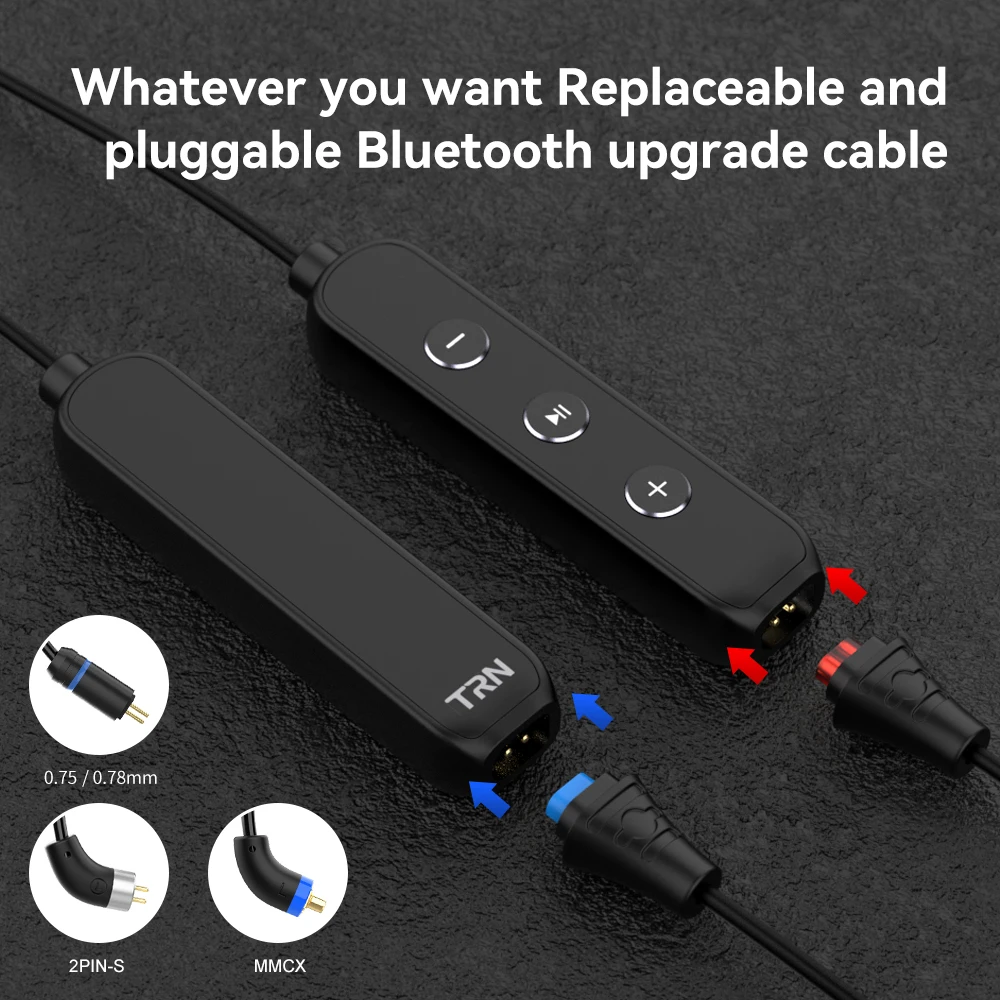 TRN-BT3S proイヤホン,Bluetooth 5.1,aptx hd,2ピン,0.75mm