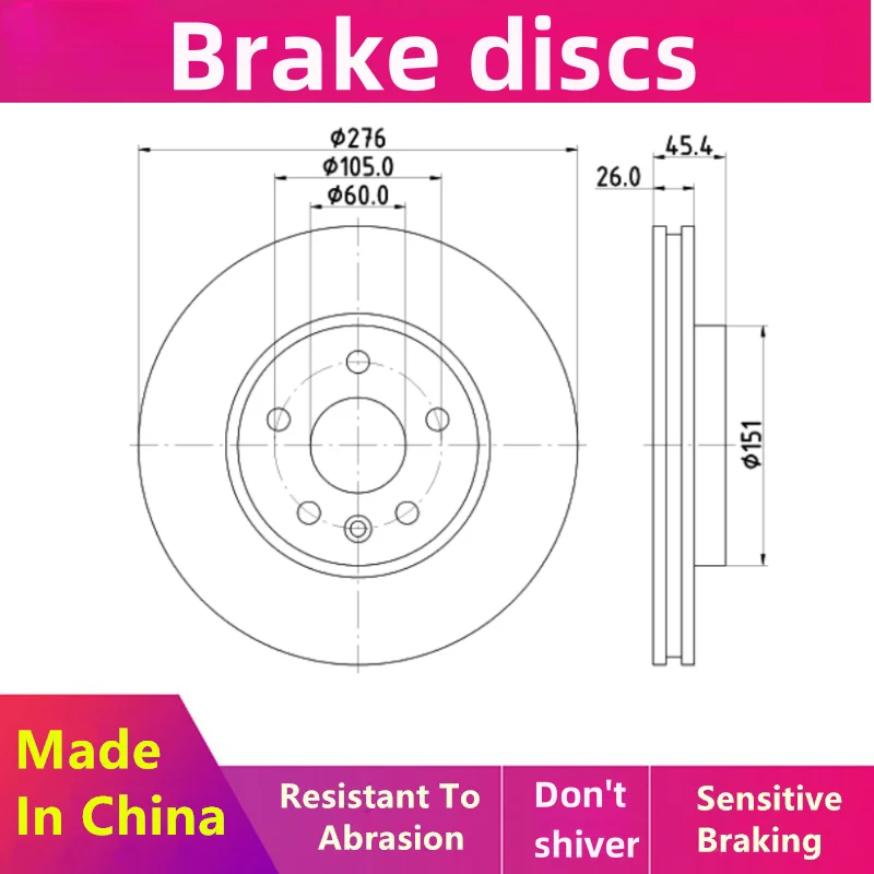 For Chevrolet Cruze (J400 J405) Front Brake Disc 13597459/Auto Parts 6x3107