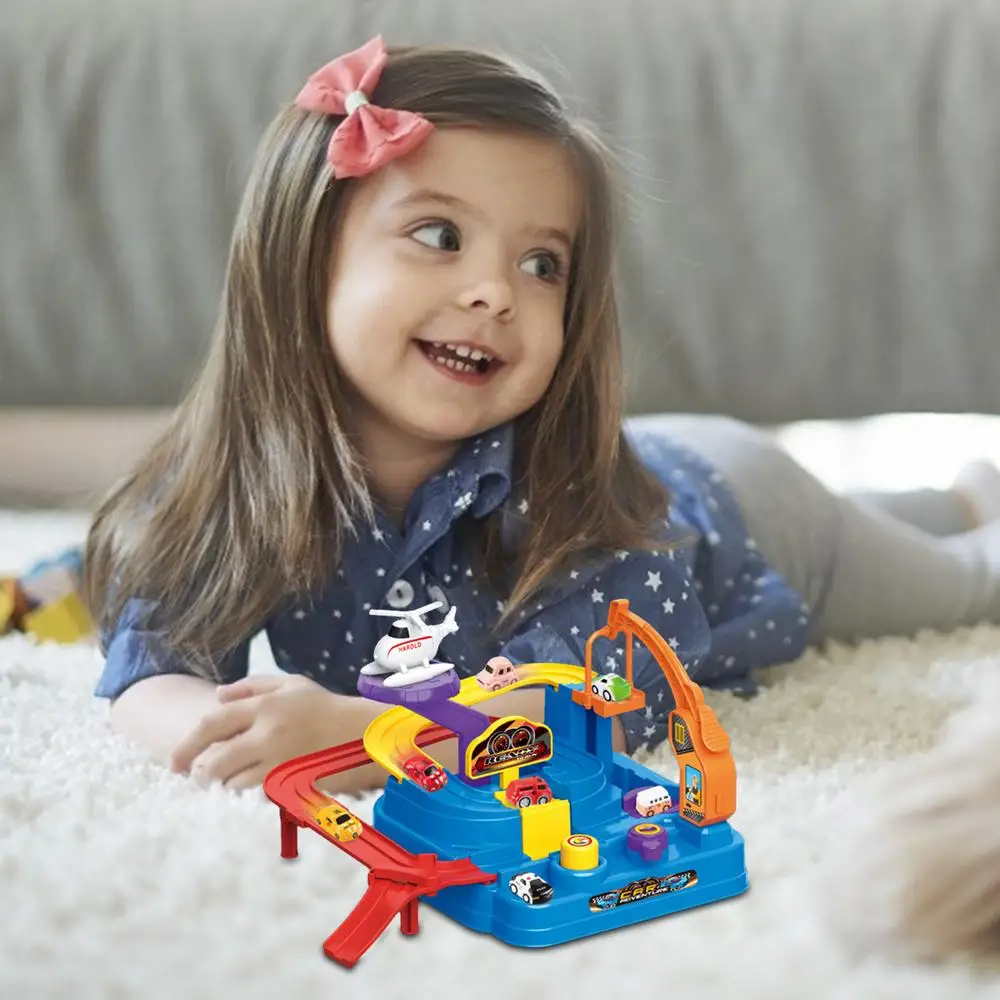 Race Car Tracks Car Adventure Game Mechanical Interactive Train Toy Puzzle Car Track Playsets Kids Toys Gifts