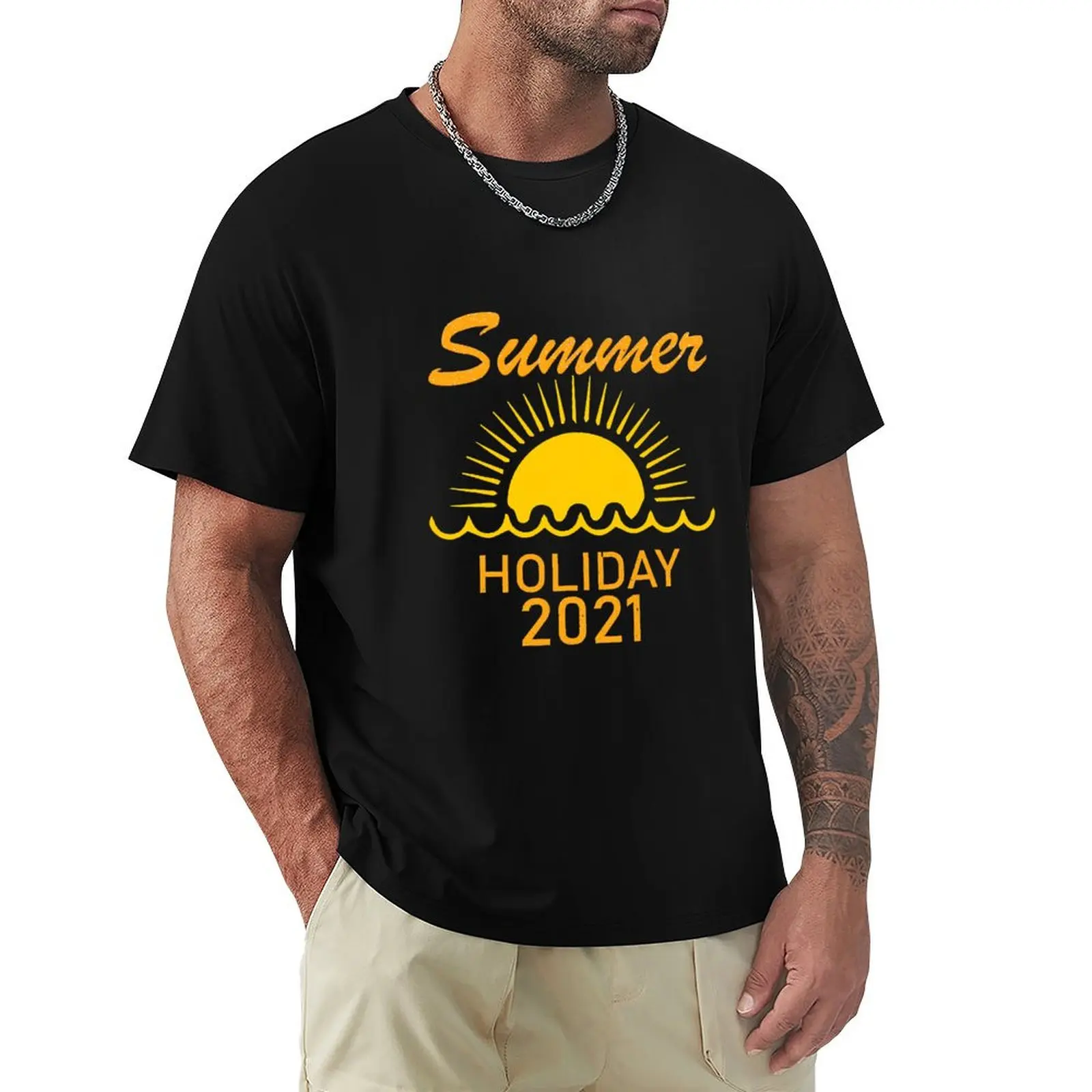 

Vacation Summer Holiday 2021 Merry T-Shirt boys animal print vintage Short sleeve tee heavy weight t shirts for men