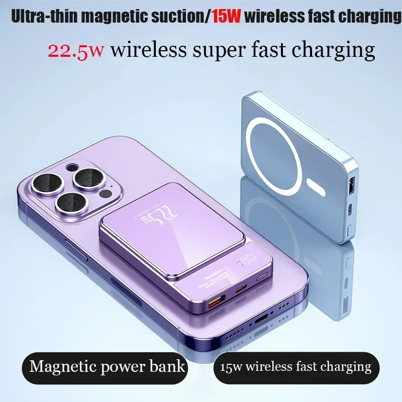 20000mAh Power Bank Magnetic Qi Wireless Charger Magsafe 22.5W Super Fast Charging Powerbank For iPhone Samsung Huawei 2