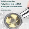 ZhangJi New Propeller Driven Shower Head with Stop Button and Cotton Filter Turbocharged High Pressure Handheld Shower Nozzle 4