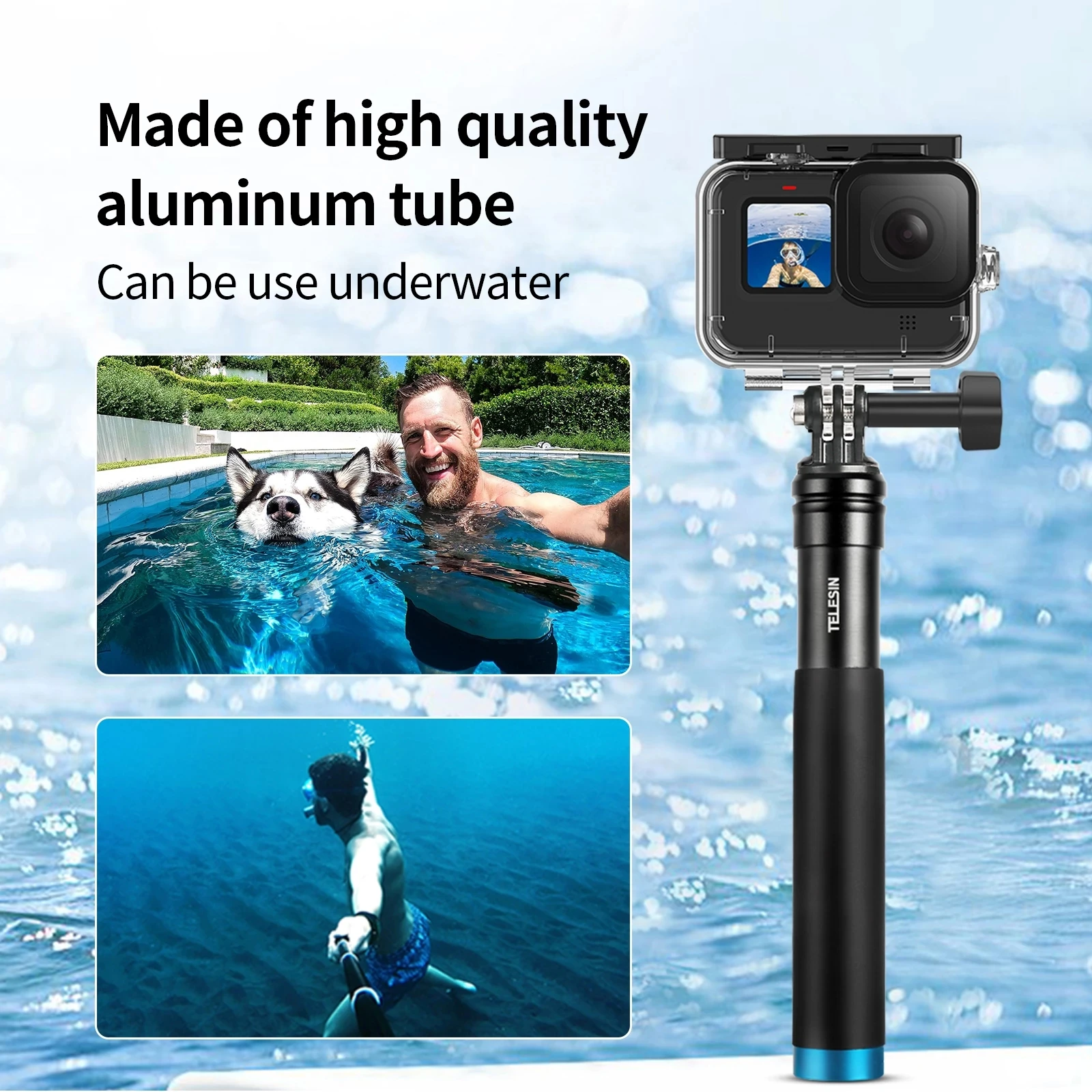 Pau de Selfie para GoPro e Action Cam - Alumínio 90cm