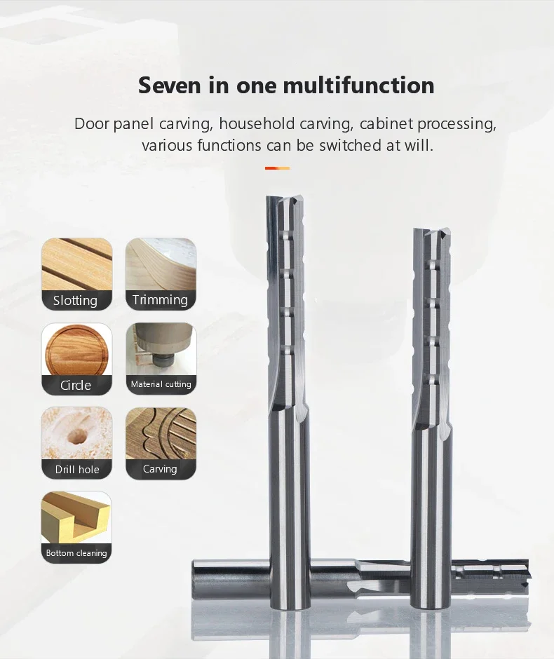 Router Bit Slot Milling Cutter 3 Flutes Cutting Straight Router Bit Woodworking Carving CNC Trimming Slot Bits Milling Cutter For Wood Bottom Cleaning End Mill