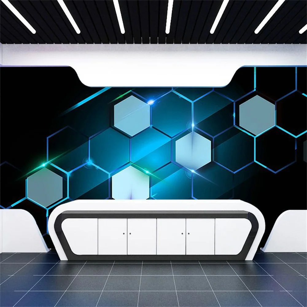 papel de parede geometrico 3d para salon 05
