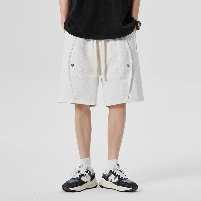 2024 Minimalist Fashion Pocket Elastic Men's Summer Sports Thin Style Willow Nail Casual Versatile Drawstring Loose Beach Shorts