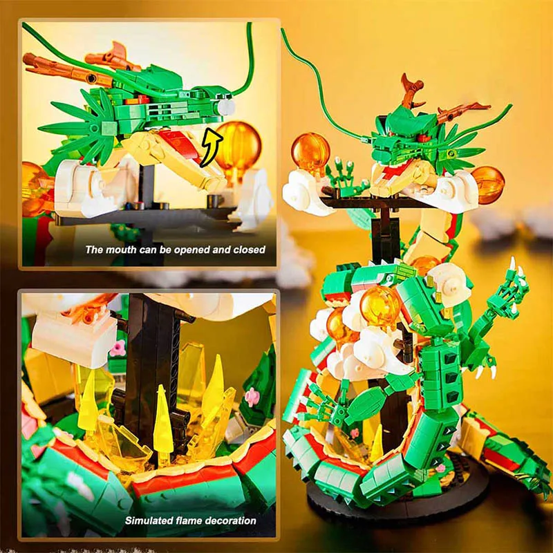 MOC 1826pcs Dragon Japanese Anime Character Bricks Model Balls