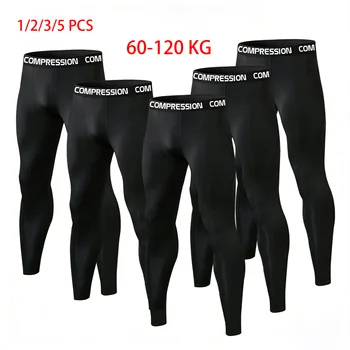 1/2/3/5 Piece Tights Sport Men Compression Running Leggings Quick Dry Gym Workout Sportwear Bottoms 1