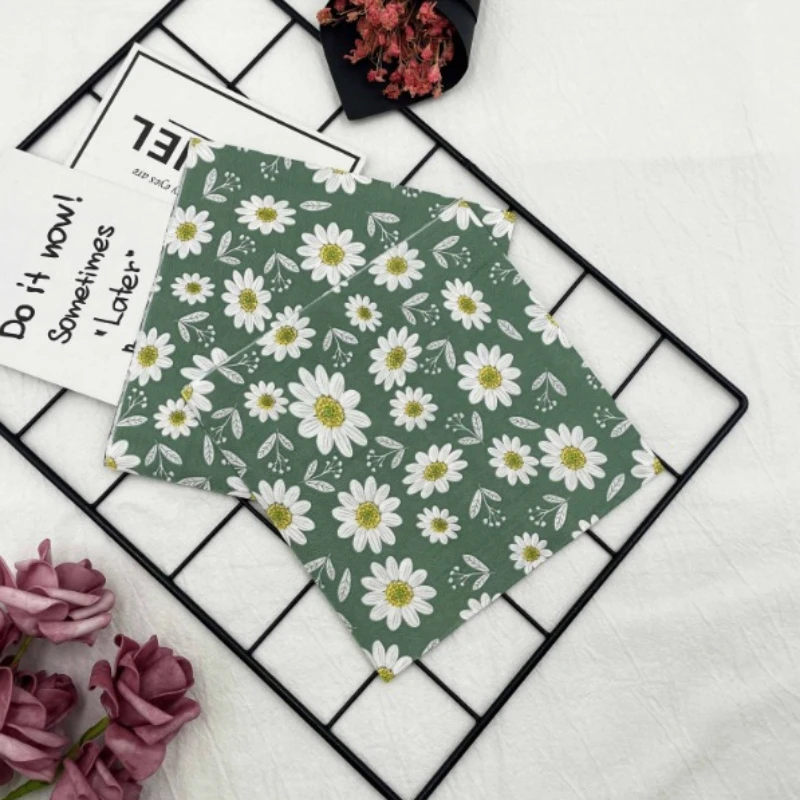 Colorful Printed Napkins Green Flowers Square Mouth Cloth Napkins Hotel Wedding Table Setting Flower Paper Disposable Placemats