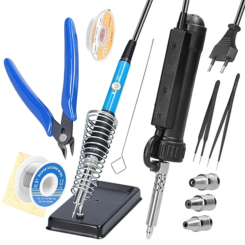 

Automatic Electric Vacuum Solder Sucker Tool Electric Iron Tin Soldering Repair Tool with EU Plug for Circuit Board DIY Assembly