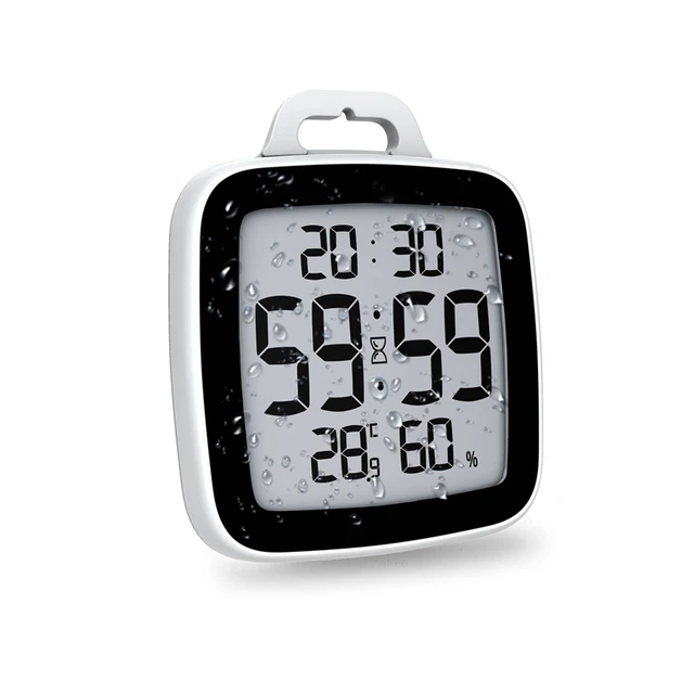 Sunsbell Reloj Digital Pared del Baño, Reloj Ducha, Reloj de Pared con  Temperatura y Humedad Medidor Función Reloj Creativo Pantalla LCD Tres  Método