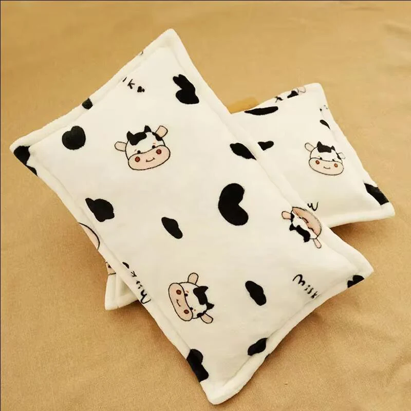 Cartoon Style Winter Coral Fleece Children Pillowcase Thicken Warm Baby Pillowcase Zipper Style Kindergarten Student