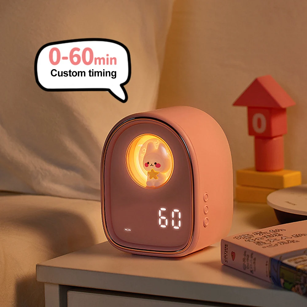 Reloj Despertador para niños Conejo, Lámpara LED Digital Reloj Despertador  Luz Nocturna Niña Niños Día Noche Niño Volumen Ajustable Snooze Despertador,  Regalo de cumpleaños JAMW Sencillez