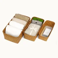 Wicker Weave Storage Basket for Kitchen Fruit Dish Food Bread Sundries organizer Rattan Picnic Container Storage Case mx9191743 2