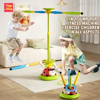 5 In1 Kids Ladybug Toy Air Launcher Ferrule Jump Game Adjustable Skipping Rope Sport Indoor Outdoor Educational Toys Boy Gifts