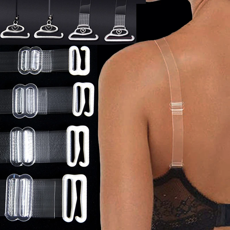 

1/2/4Pairs Transparent Scrub Bra Straps Detachable Adjust Shoulder Strap Women Elastic Silicone Bra Belt Underwear Accessories