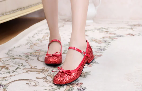 

Princess Lolita Round Head Japanese Banquet Cute Sweet Sequins Bow Low Heel 2.5cm Tea Party Women Daily Shoes Cospaly Loli