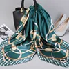 Fashion Kerchief Silk Satin Neck Scarf For Women Print Hijab Scarfs Female 90*90cm Square Shawls and Wraps Scarves For Lady 2