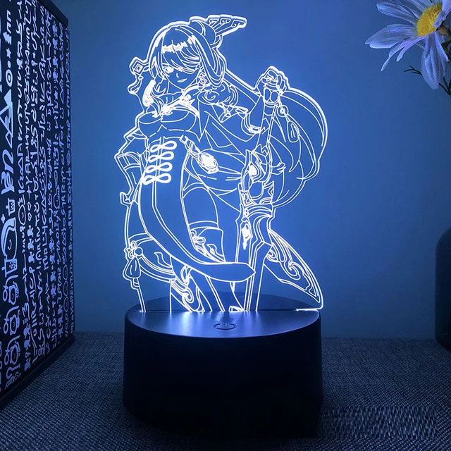 Genshin Impact Yae Miko Hu Tao Raiden Shogun Anime Figure 3d Led Lamp