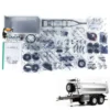 LESU 1/14 Self-dumping Full Trailer Metal 2 Axles Unpainted Trailers Model Parts For Remote Control Hydraulic Tractor Dump Truck 4