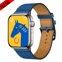 Elegant Leather Single Tour Bracelet - 38mm - 40mm - 41mm (Bleu de France)