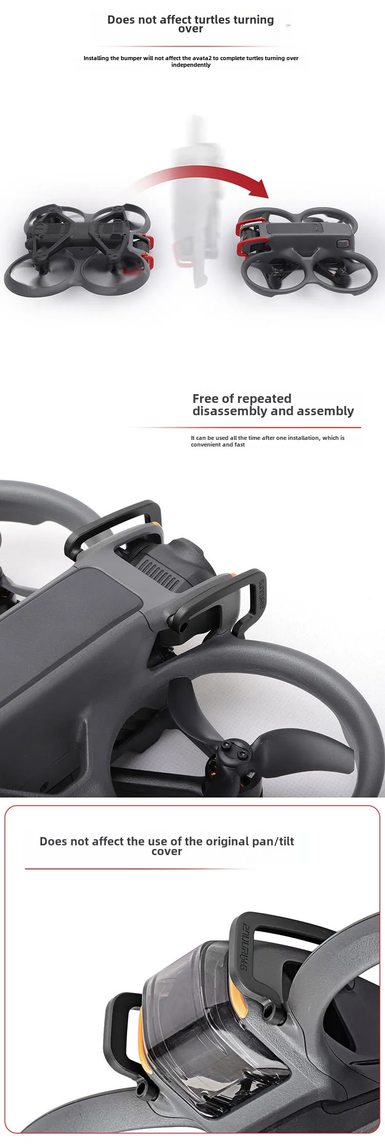 Description Picture 4 of itemDJI AVATA 2 bumper gimbal lens collision crossing machine protective bar aluminum alloy accessories